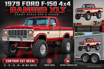Candy Apple Red & Cream 1979 Ford F-150 Ranger XLT4x4 product showcase