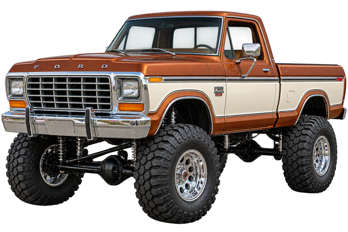 Copper & Wimbledon White 1979 Ford F-150 Ranger XLT4x4 decal artwork