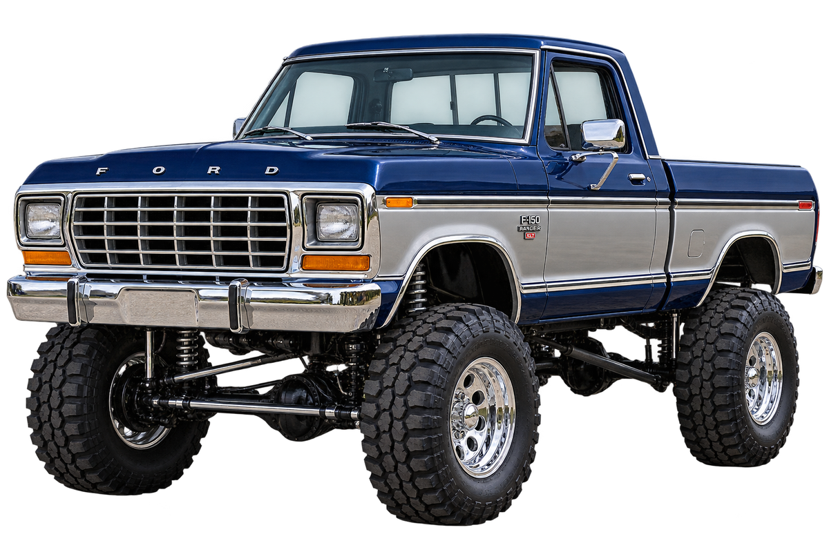 Midnight Blue & Silver 1979 Ford F-150 Ranger XLT4x4 decal artwork