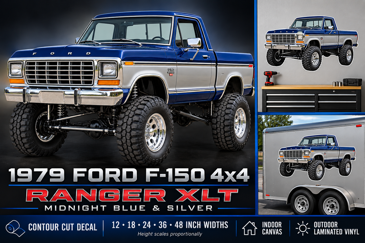 Midnight Blue & Silver 1979 Ford F-150 Ranger XLT4x4 product showcase