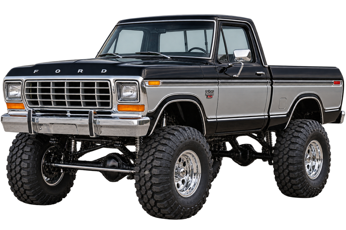 Raven Black & Silver 1979 Ford F-150 Ranger XLT4x4 decal artwork