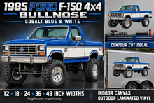 Cobalt Blue & White 1985 Ford F150 bullnose4x4 product showcase
