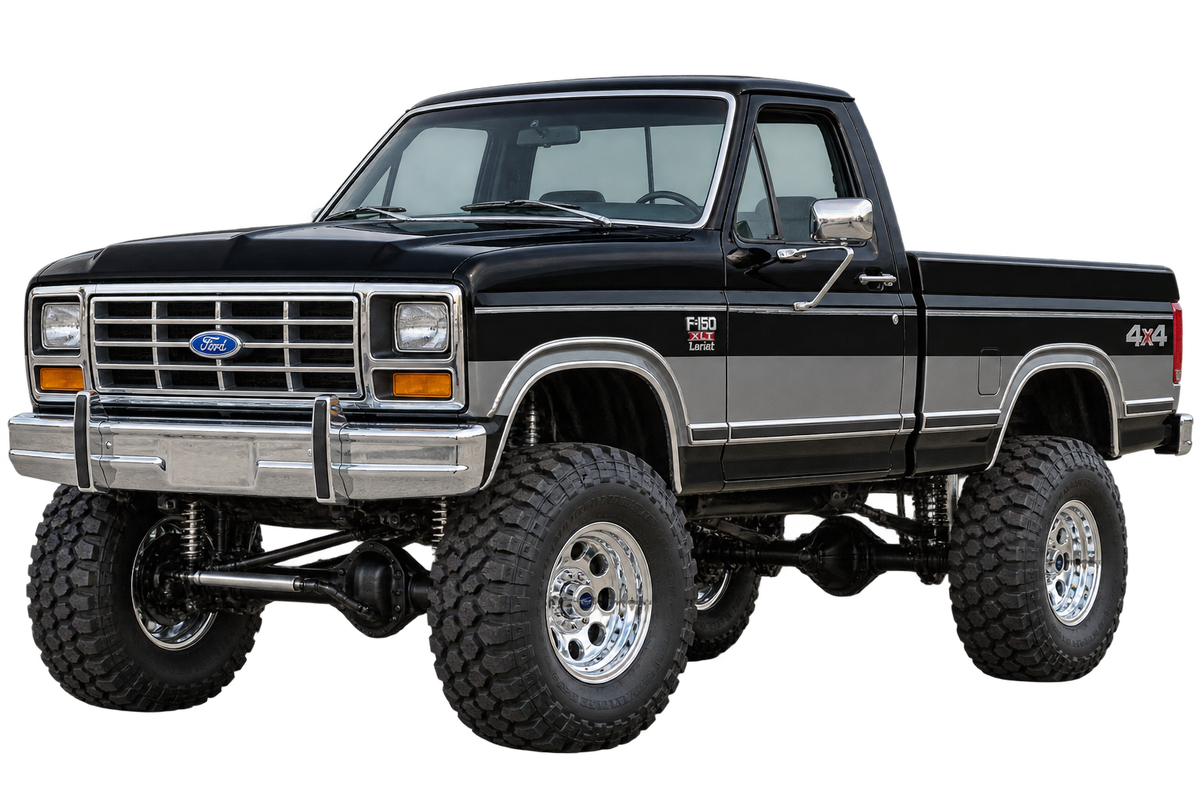 Raven Black & Charcoal 1985 Ford F150 bullnose4x4 decal artwork