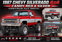 Candy Red & Silver 1987 Chevy Silverado 4x4 product showcase