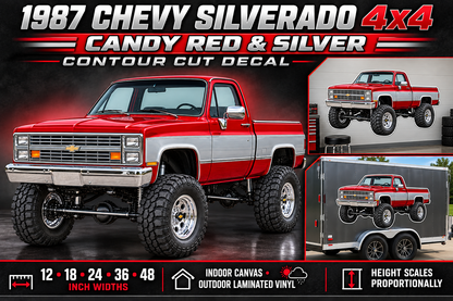 Candy Red & Silver 1987 Chevy Silverado 4x4 product showcase