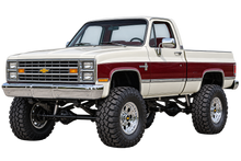 Pearl White & Burgundy 1987 Chevy Silverado squarebody 4x4 transparent decal artwork