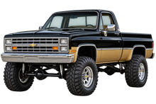 Jet Black & Gold 1987 Chevy Silverado squarebody 4x4 transparent decal artwork