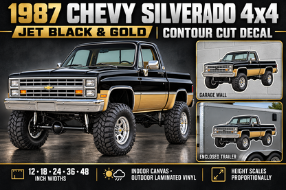 Jet Black & Gold 1987 Chevy Silverado 4x4 product showcase