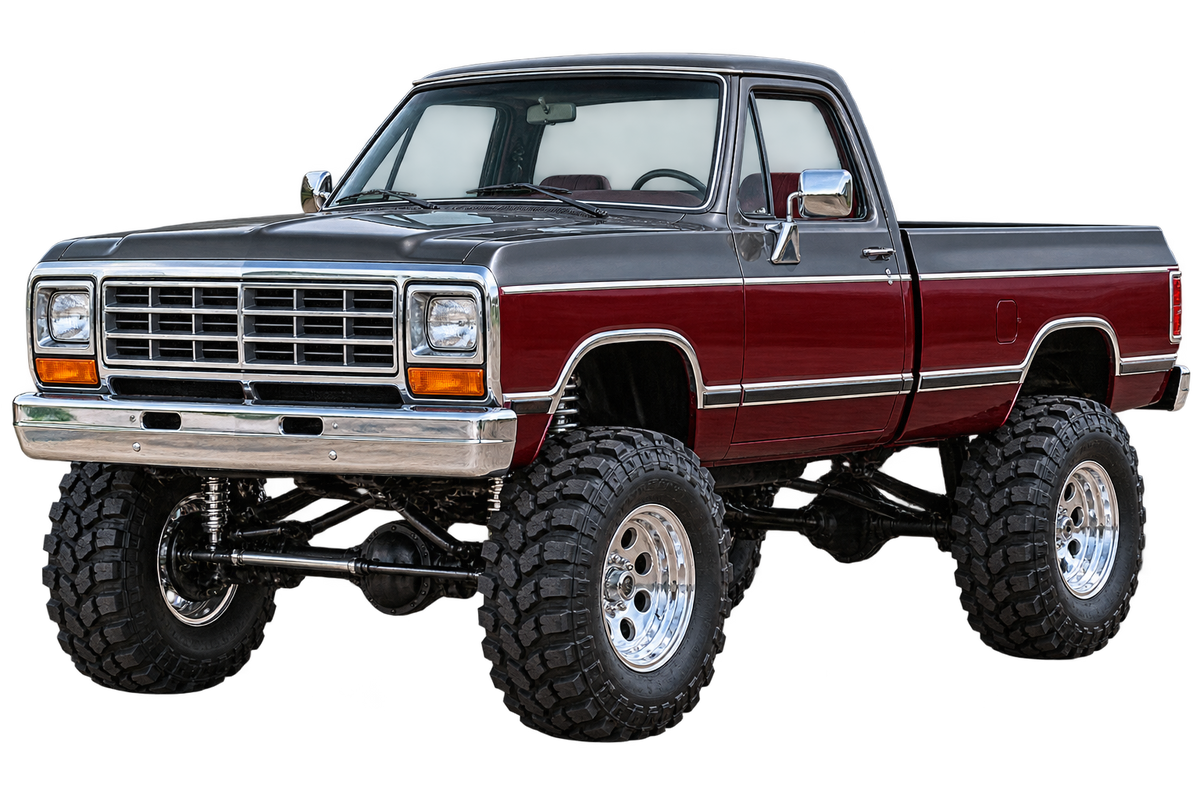 Charcoal & Burgundy 1988 Dodge Power Ram decal artwork