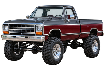 Charcoal & Burgundy 1988 Dodge Power Ram decal artwork