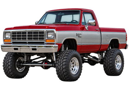 Crimson Red & Silver 1988 Dodge Power Ram decal artwork