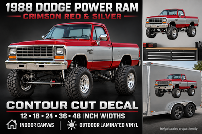 Crimson Red & Silver 1988 Dodge Power Ram product showcase