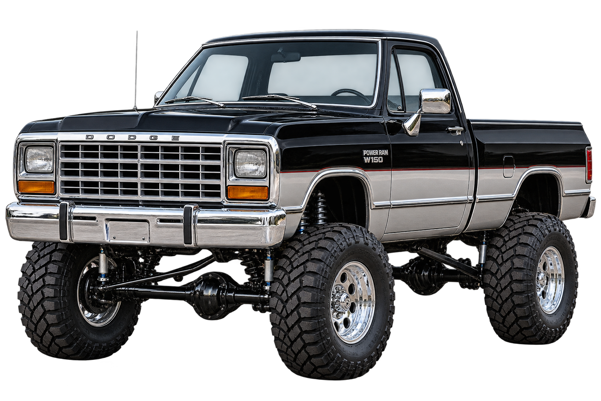 Jet Black & Silver 1988 Dodge Power Ram decal artwork
