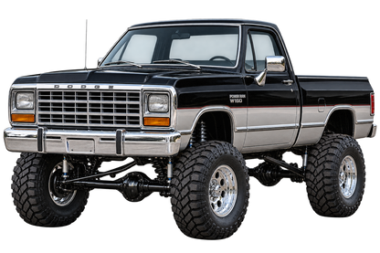 Jet Black & Silver 1988 Dodge Power Ram decal artwork