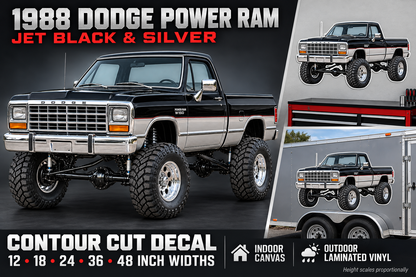 Jet Black & Silver 1988 Dodge Power Ram product showcase