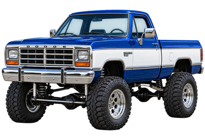 Royal Blue & White 1988 Dodge Power Ram decal artwork
