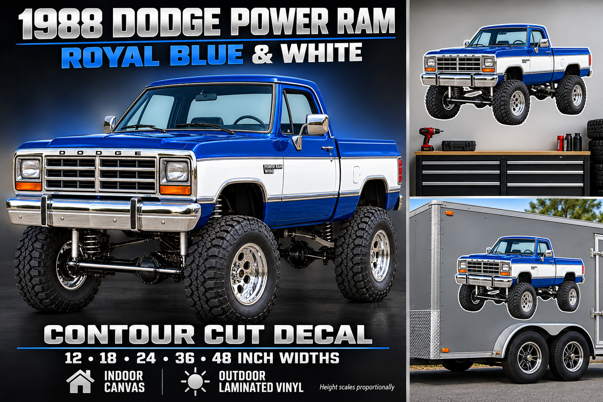 Royal Blue & White 1988 Dodge Power Ram product showcase