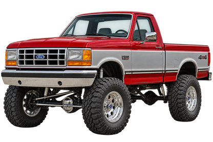 Crimson Red & Silver 1990 Ford F150 bricknose4x4 decal artwork