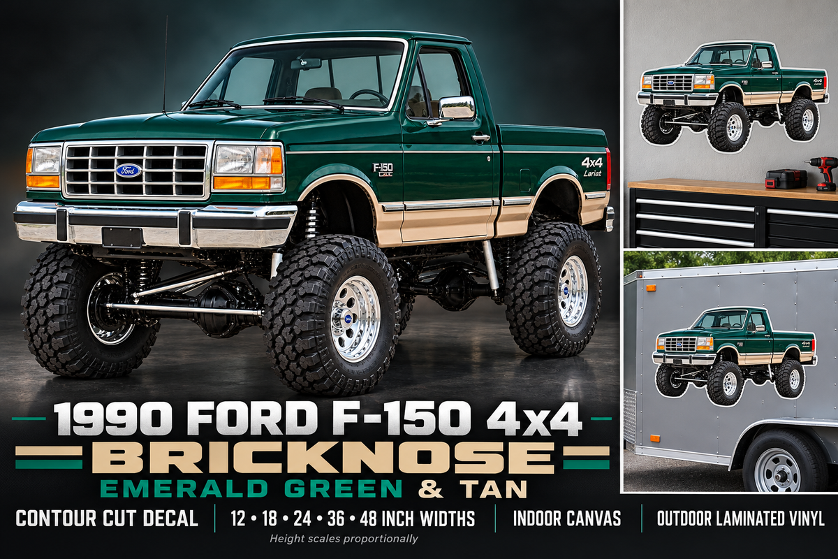 Emerald Green & Tan 1990 Ford F150 bricknose4x4 product showcase