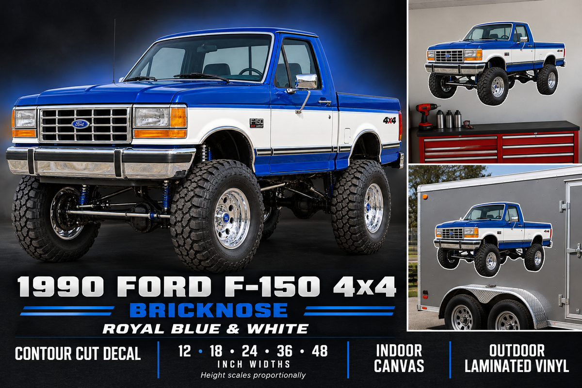 Royal Blue & White 1990 Ford F150 bricknose4x4 product showcase