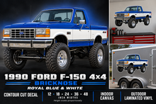 Royal Blue & White 1990 Ford F150 bricknose4x4 product showcase