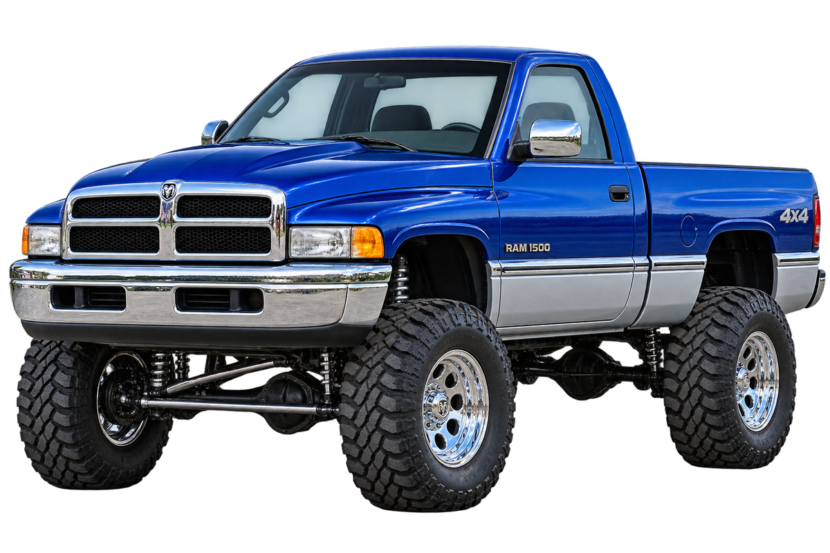 Cobalt Blue & Silver 1994 Dodge Ram1500 4x4 decal artwork