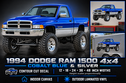 Cobalt Blue & Silver 1994 Dodge Ram1500 4x4 product showcase