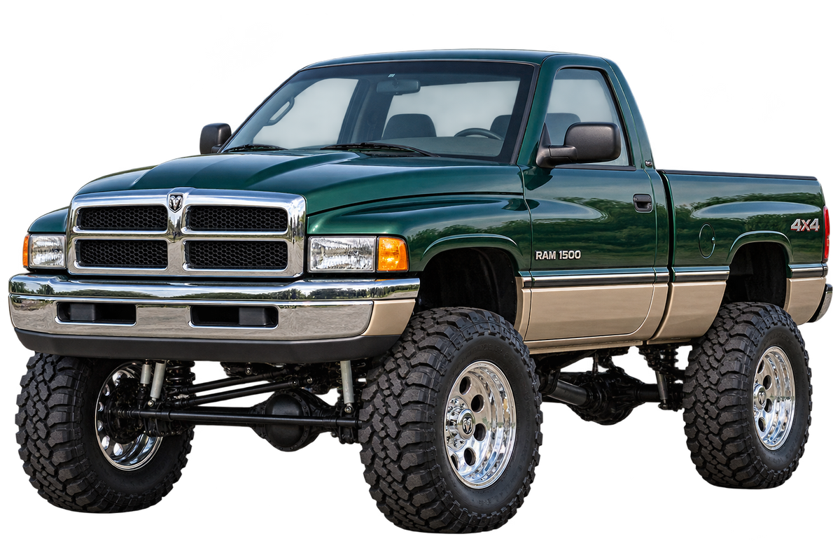 Emerald Green & Champagne 1994 Dodge Ram1500 4x4 decal artwork