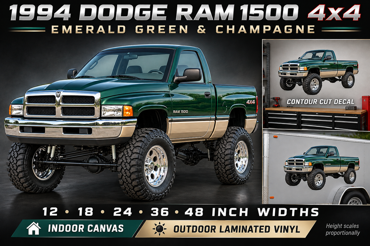 Emerald Green & Champagne 1994 Dodge Ram1500 4x4 product showcase