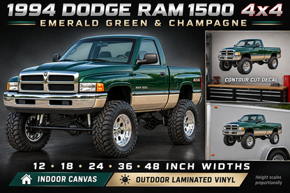 Emerald Green & Champagne 1994 Dodge Ram1500 4x4 product showcase