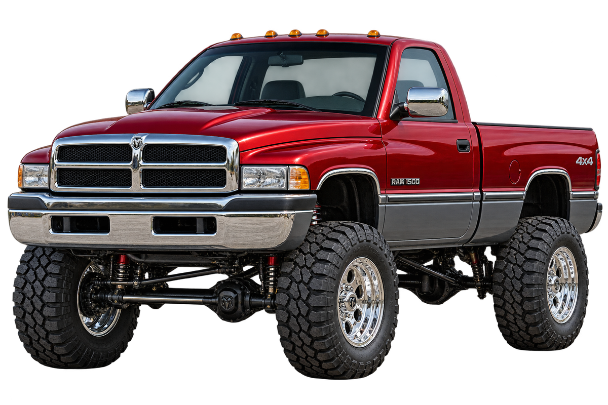 Ruby Red & Charcoal 1994 Dodge Ram1500 4x4 decal artwork
