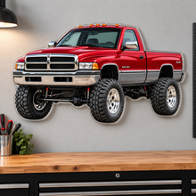 1994 Dodge Ram 1500 Ruby Red & Charcoal contour cut acrylic sign garage wall mockup
