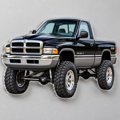 1994 Dodge Ram 1500 Jet Black & Graphite contour cut acrylic sign angled close view