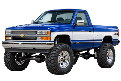 Cobalt Blue & White 1996 Chevy K1500 OBS lifted4x4 transparent decal artwork