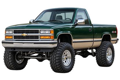 Forest Green & Tan 1996 Chevy K1500 OBS lifted4x4 transparent decal artwork