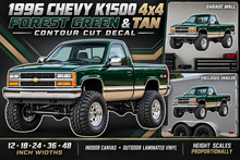 Forest Green & Tan 1996 Chevy K1500 OBS4x4 decal product showcase