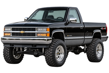 Jet Black & Charcoal 1996 Chevy K1500 OBS lifted4x4 transparent decal artwork