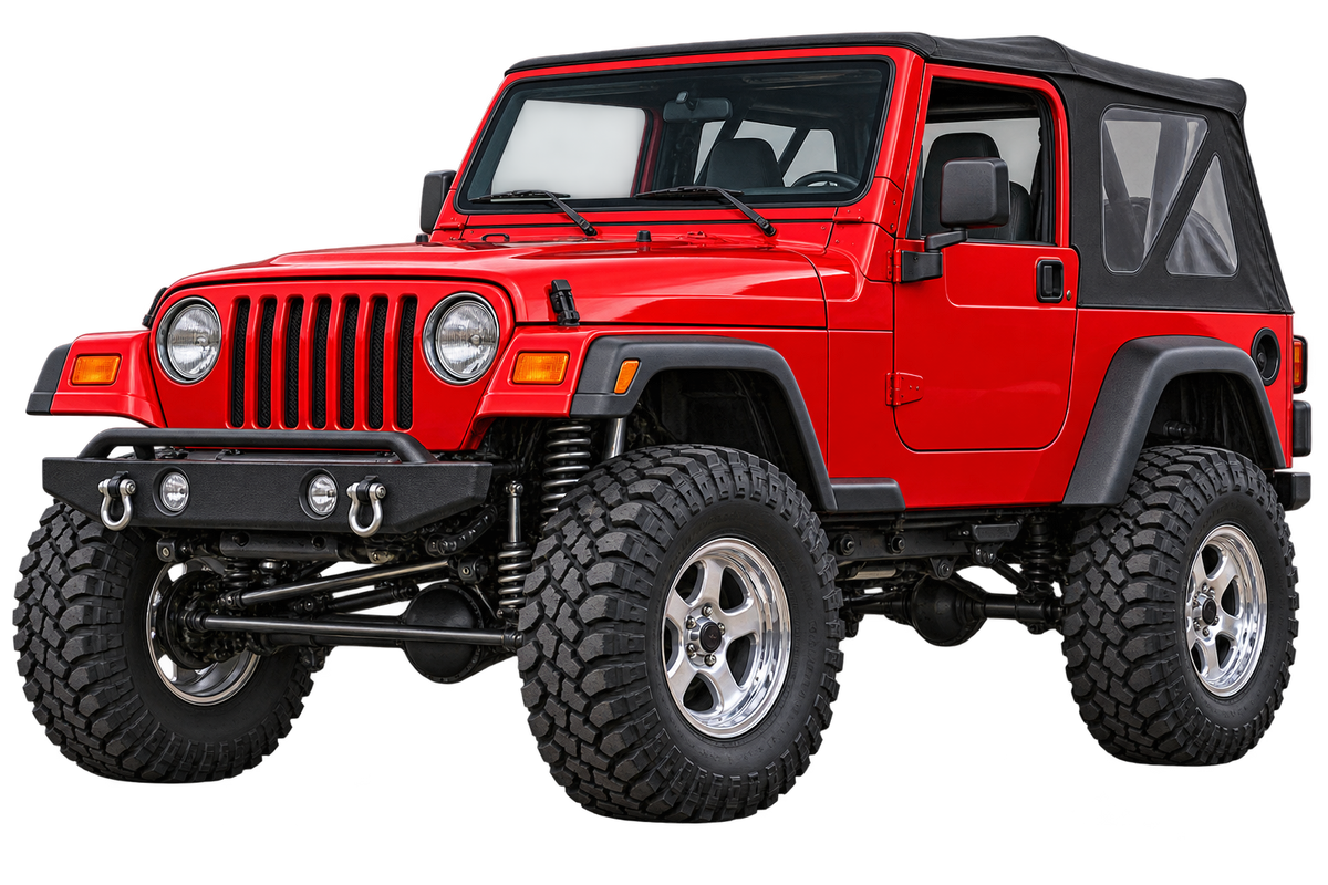 1997 Jeep Wrangler TJ Flame Red contour cut decal artwork