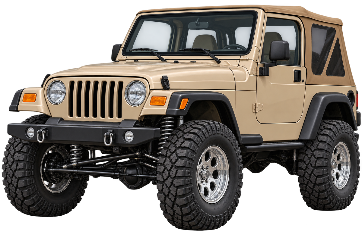 1999 Jeep Wrangler TJ Desert Sand and Tan contour cut decal artwork