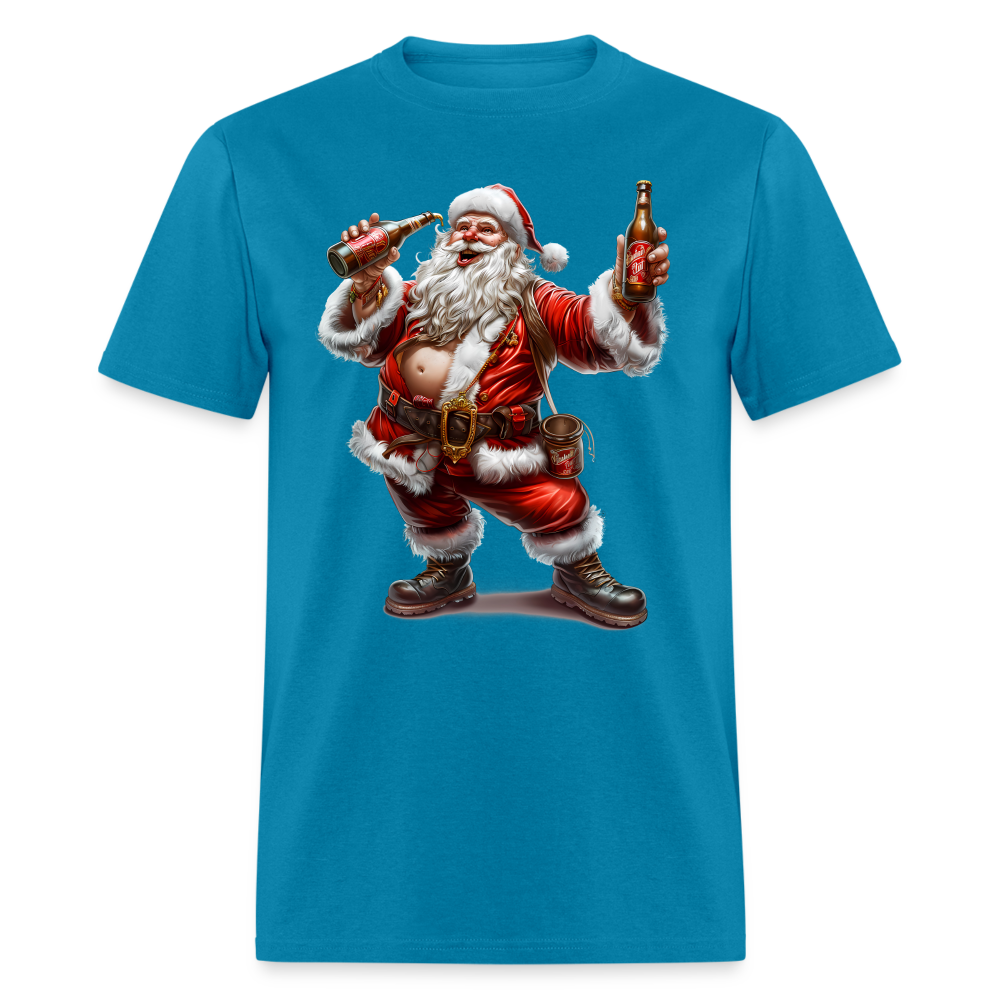 Bad Santa Drinking (Design A) Unisex Classic T-Shirt - turquoise