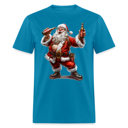 Bad Santa Drinking (Design A) Unisex Classic T-Shirt - turquoise