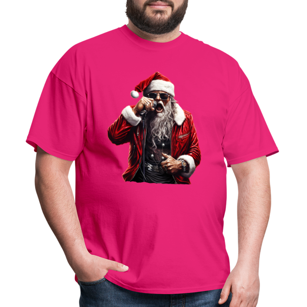 Santa Claus Singing Unisex Classic T-Shirt - fuchsia