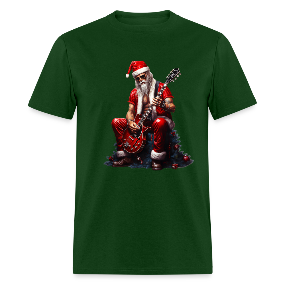 Rock n Roll Santa Claus Unisex Classic T-Shirt - forest green