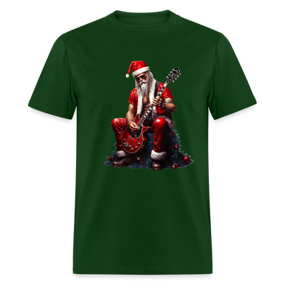 Rock n Roll Santa Claus Unisex Classic T-Shirt - forest green