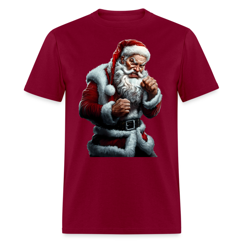 Angry Bad Santa Unisex Classic T-Shirt - burgundy