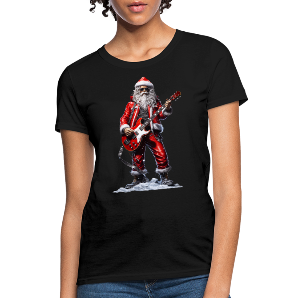 Santa Claus Rock Star Women's T-Shirt - black