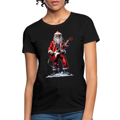 Santa Claus Rock Star Women's T-Shirt - black