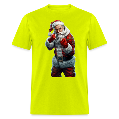 Angry Bad Santa (Design D) Unisex Classic T-Shirt - safety green