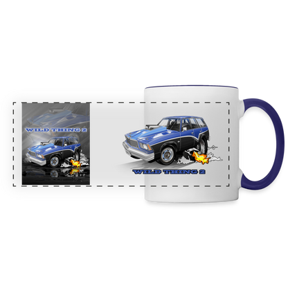 1978 Chevy Malibu Panoramic Mug - white/cobalt blue