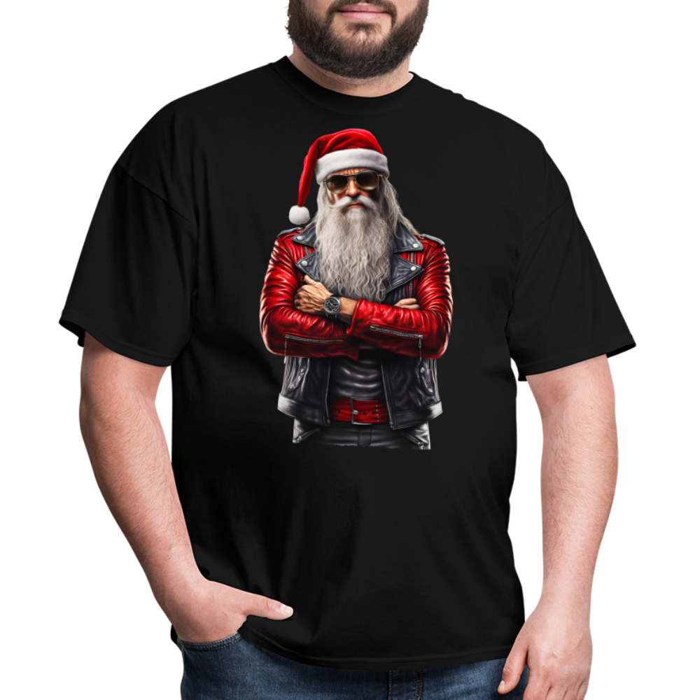 Bad Rock n Roll Santa Claus Unisex Classic T-Shirt - black
